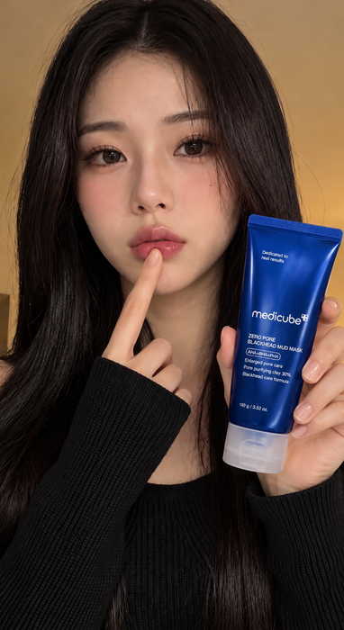 Korean beauty editorial portrait with dewy skin